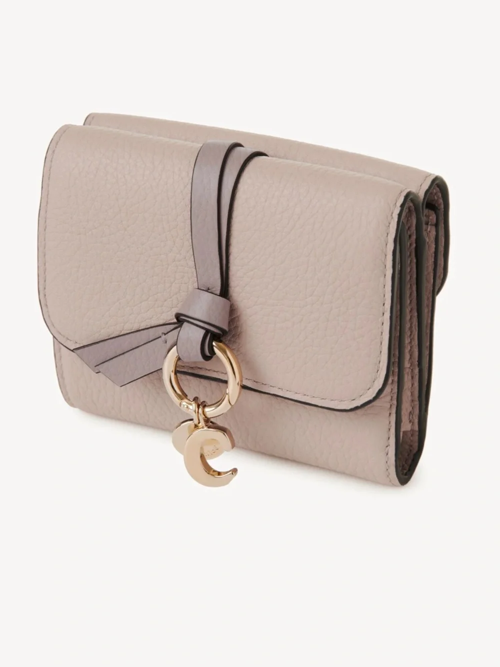 SMALL ALPHABET TRI-FOLD IN GRAINED LEATHER